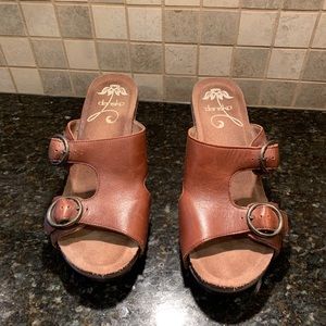 Dansko brown wedge sandals size 39
